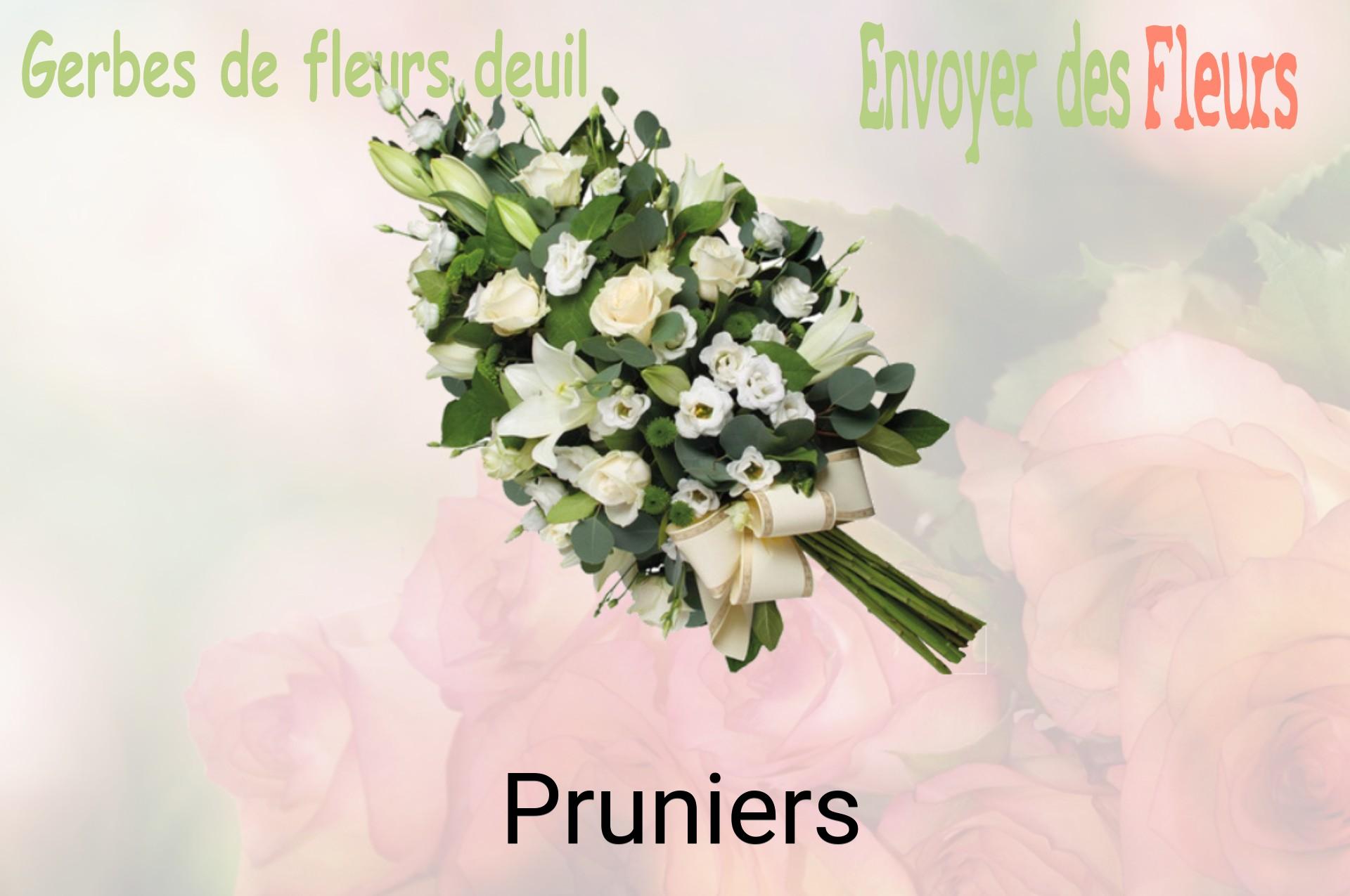 Gerbe de fleurs de deuil livrée à Pruniers